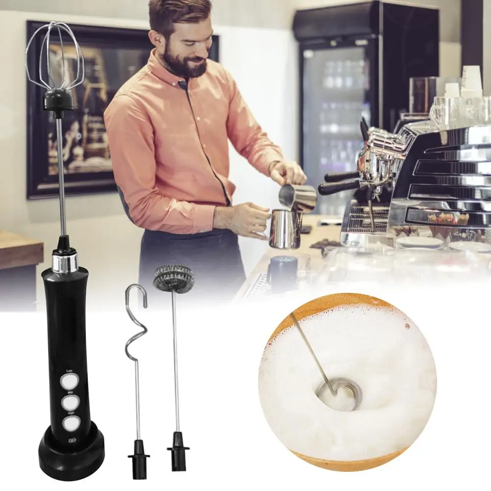 Вспениватель для молока 3 скорости 2 5 Вт с венчиком из нержавеющей стали| |
