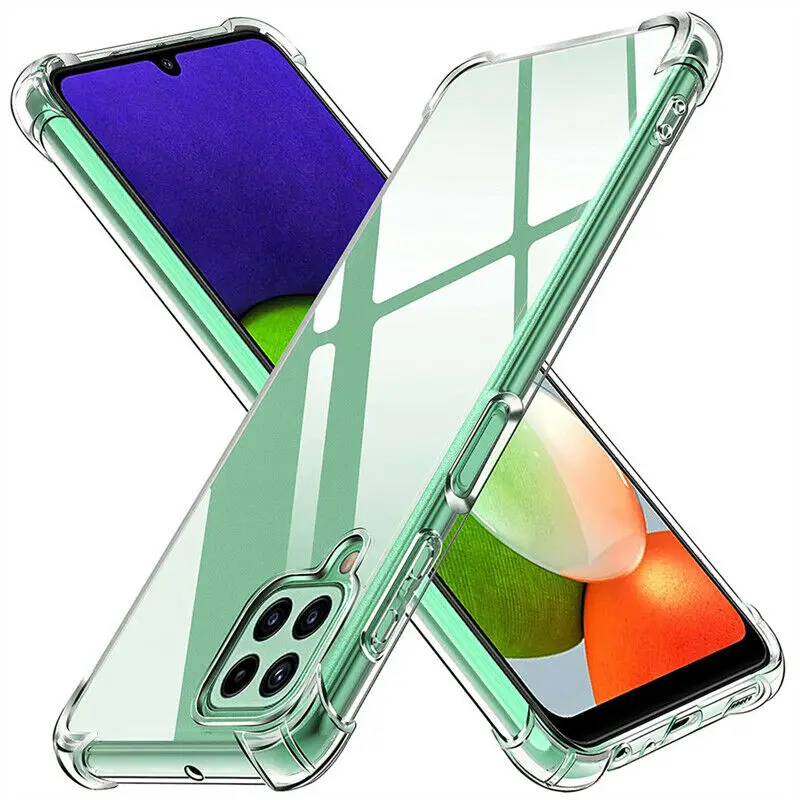 Transparent Shockproof Case For Samsung Galaxy A22 A32 A52 A72 4G 5G 2021 A42 A12 A02 S A21S Soft TUP Silicone Phone Cover Coque