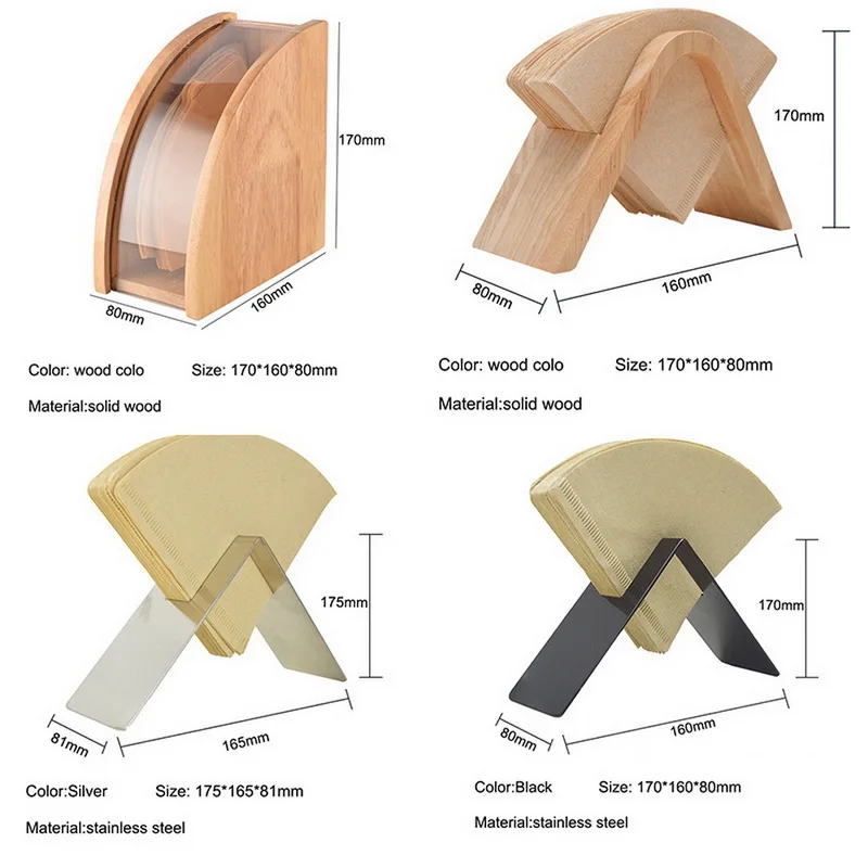 Hand Drip Coffee Filter Paper Holder Storage Rack Decorative Container Countertop Dispenser Display Stand Shelf | Дом и сад