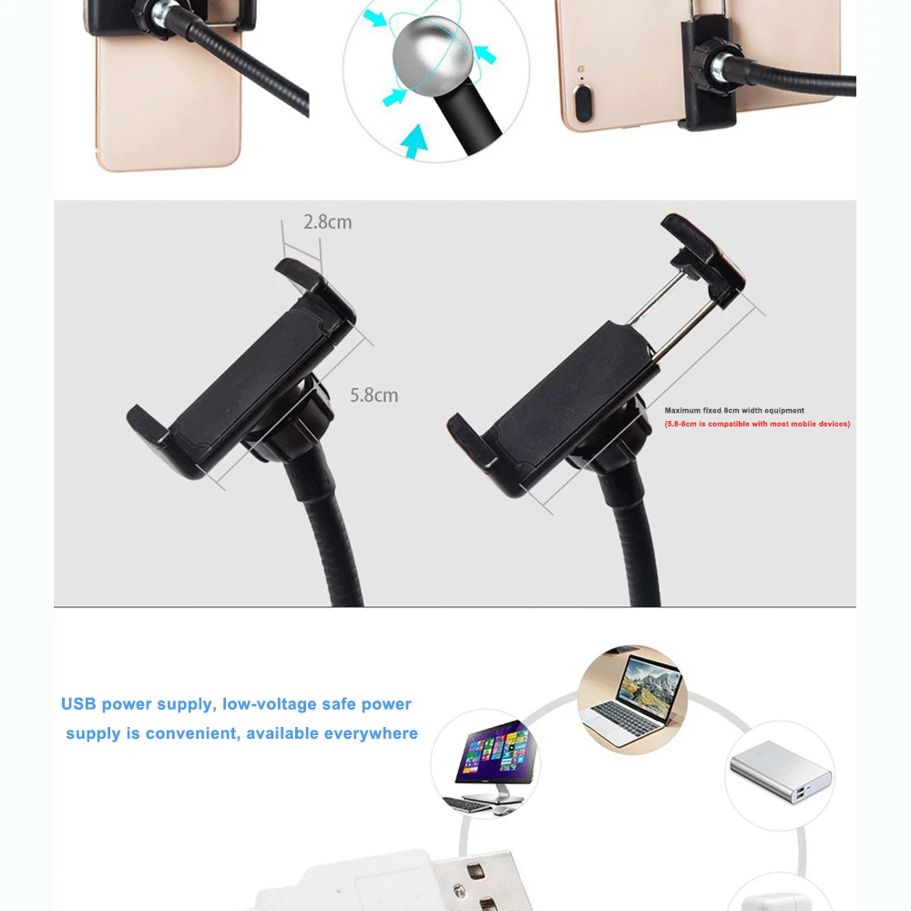 

Photography LED Selfie Ring Light Dimmable Camera Professional Ring Lamp with Phone Holder Stand for Tik Tok Webcam Accessories