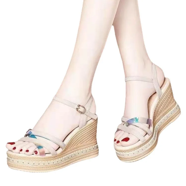 

Sandals women 2021 new super high-heeled flat platform platform platform slope with casual shoes for women summer