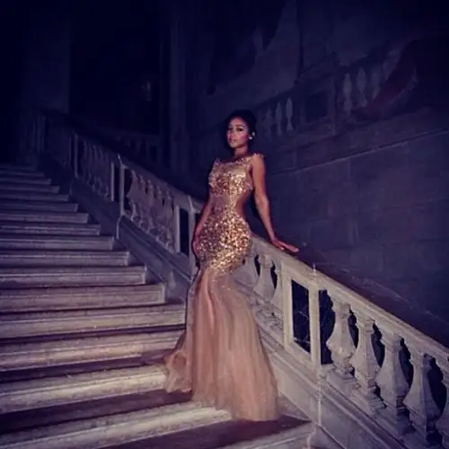 

2021 Sexy Prom Dresses Champagn Mermaid party Dresses Cutaway Side Cocktail Dresses Crystal Prom gown evening Dresses