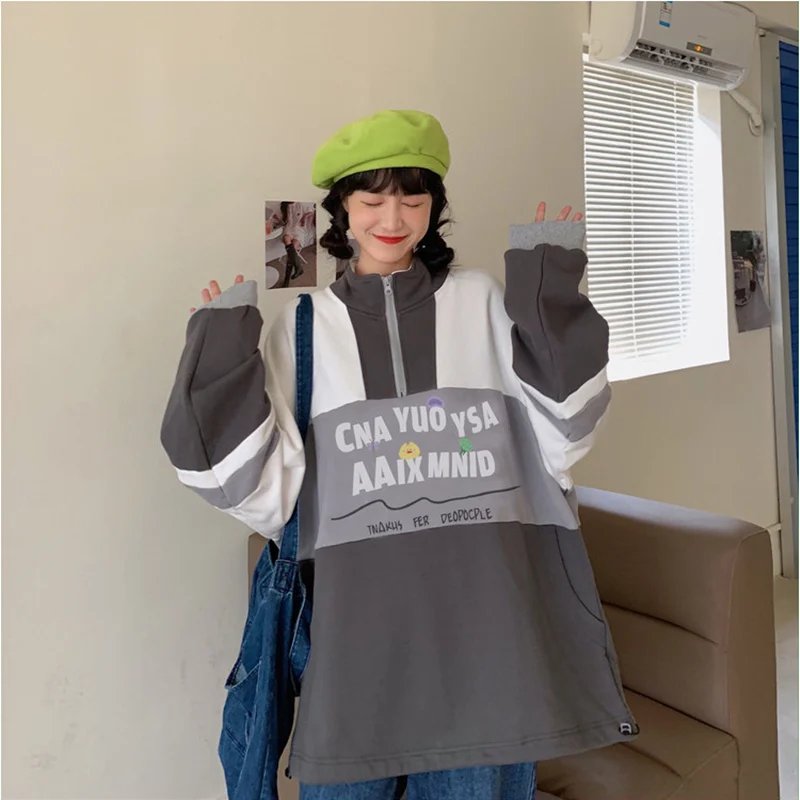 

Женские свитшоты, осенне-зимние толстовки с капюшоном, толстовка с капюшоном в стиле Харадзюку, Женские винтажные пуловеры в стиле бохо, кор...