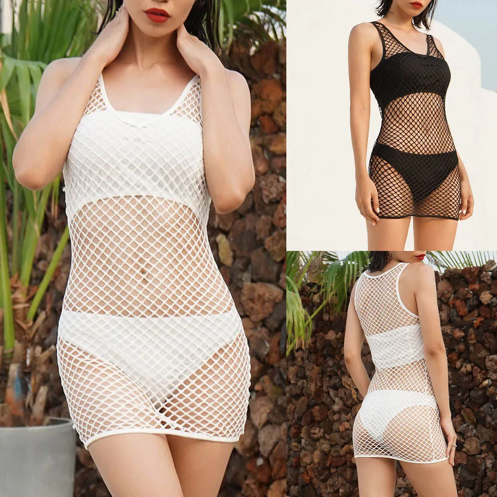Купальник платье бикини купальные накидки женское сексуальное пляжное Сетчатое