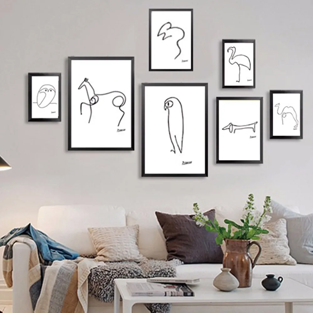 Новый современный минималистичный абстрактный животный Пикассо Художественная