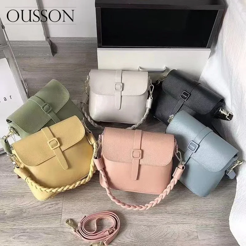 Design de Couro Bolsa das Axilas Bolsa de Ombro para Mulher Ousson Novo Pequeno Quadrado Moda Crossbody Bolsa Multifuncional 2021