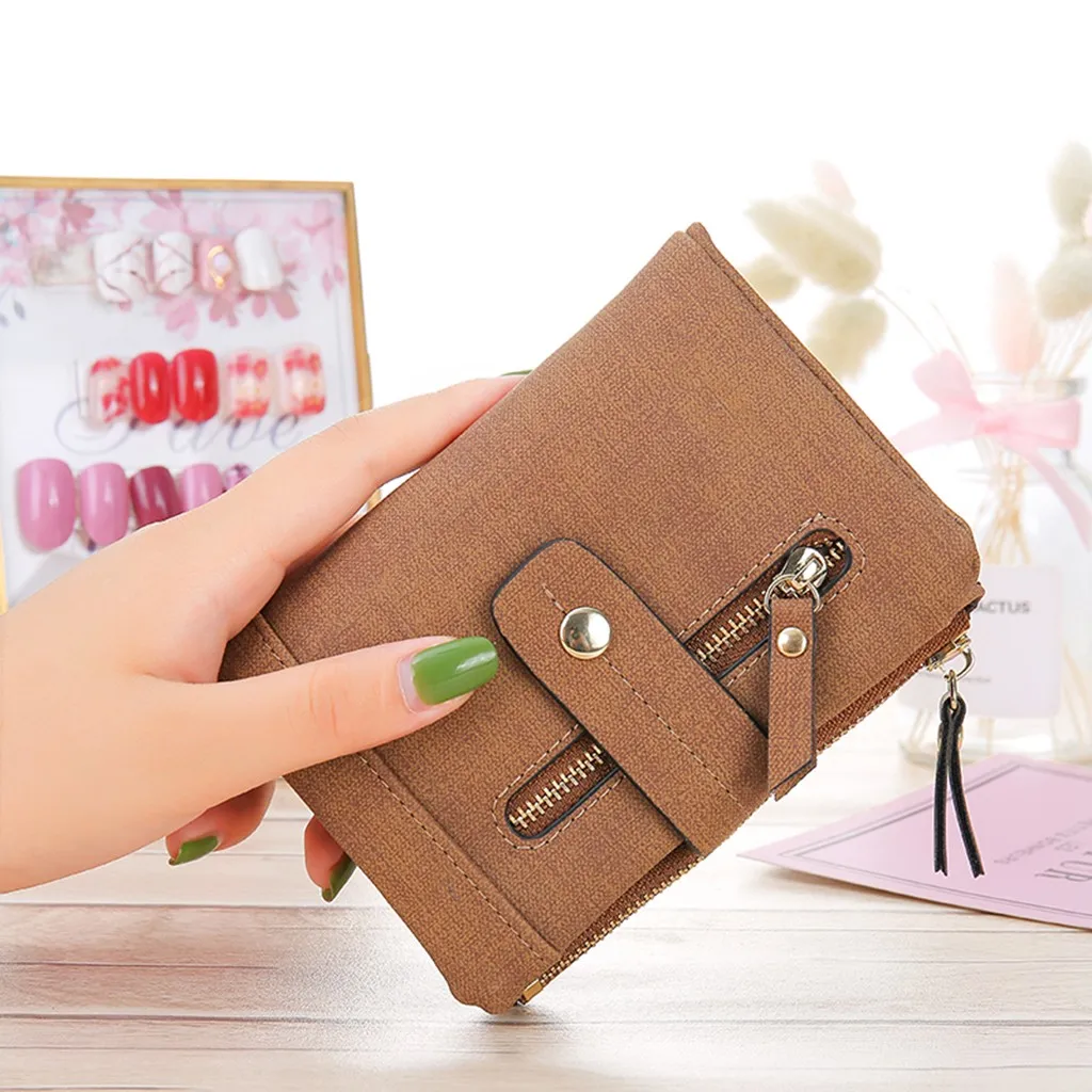 Модная женская короткая Сумочка с милыми застежками и застежкой молнией мягкий