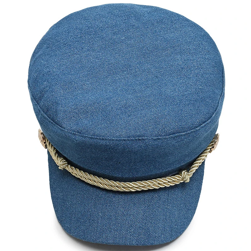 Темно-синяя шляпа Военная Женская Gorra Cuero Marines Военная детская атласная фуражка капитана Marines джинсовая мода темно-синие Шляпы Путешествия Кепка-кадетка Кепка Капитана