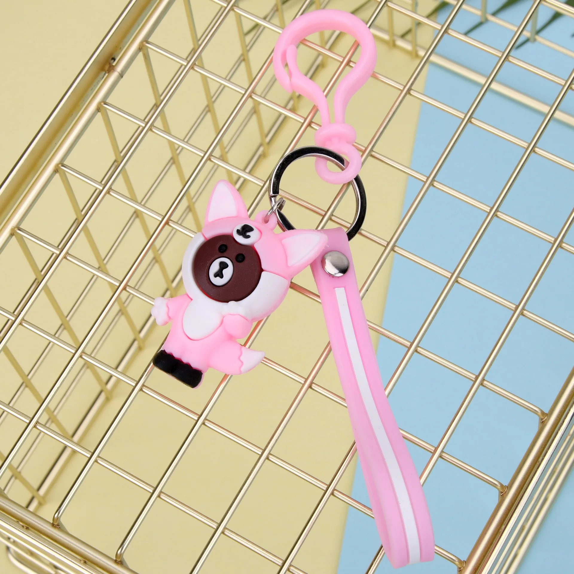 

Creative 3D Cartoon Animal Soft Pvc Keychain For Men Women Bag Ornament Custom Logo Keyring