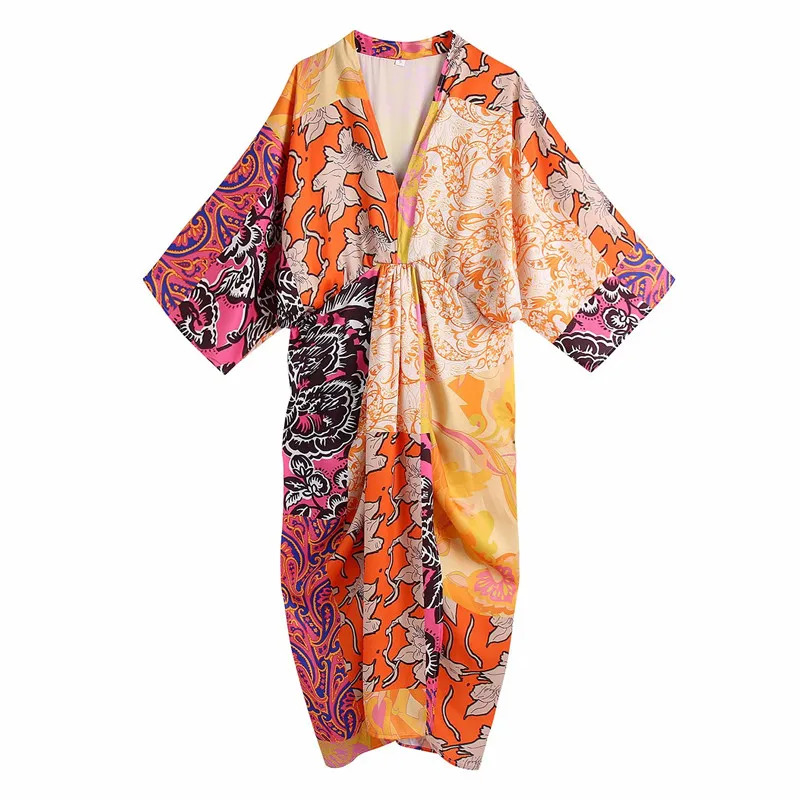 

Платье-миди женское Плиссированное с цветочным принтом, коротким рукавом и рюшами