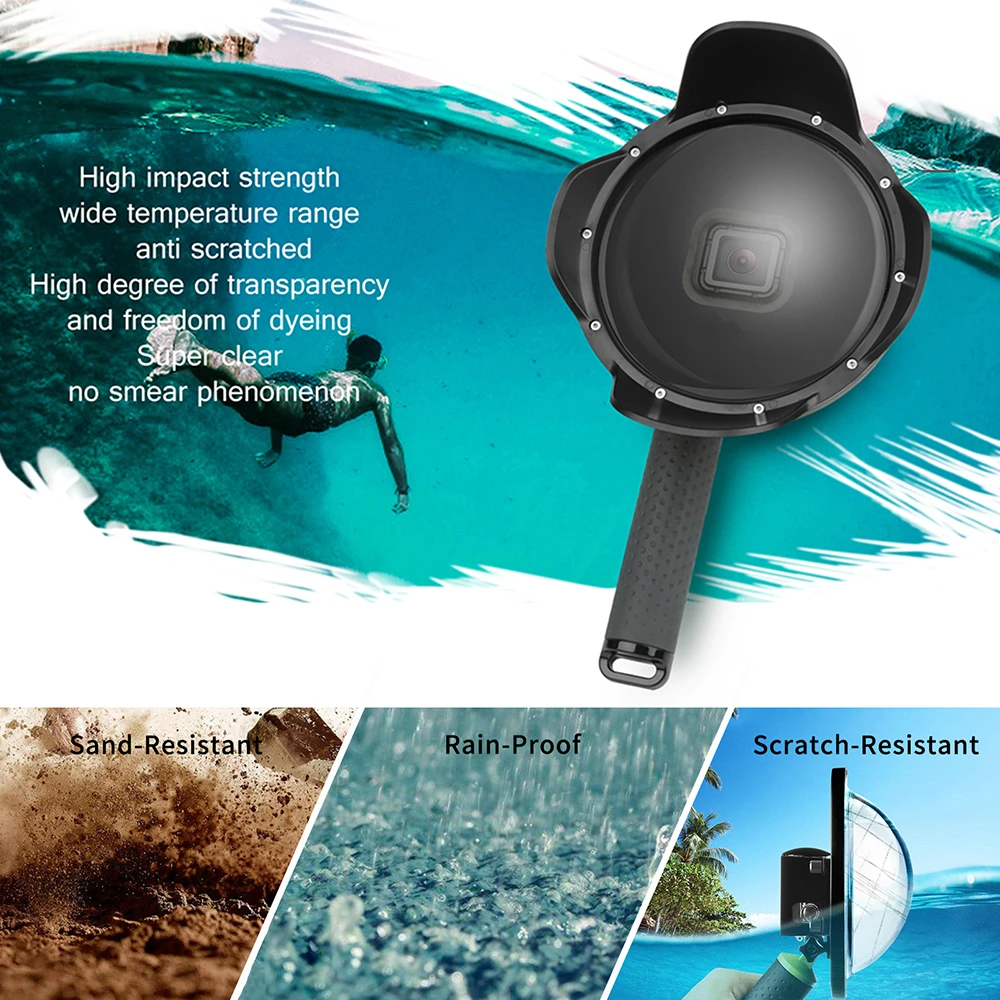 SHOOT подводный купольный порт для GoPro Hero 7 6 5 черный с Поплавковым захватом