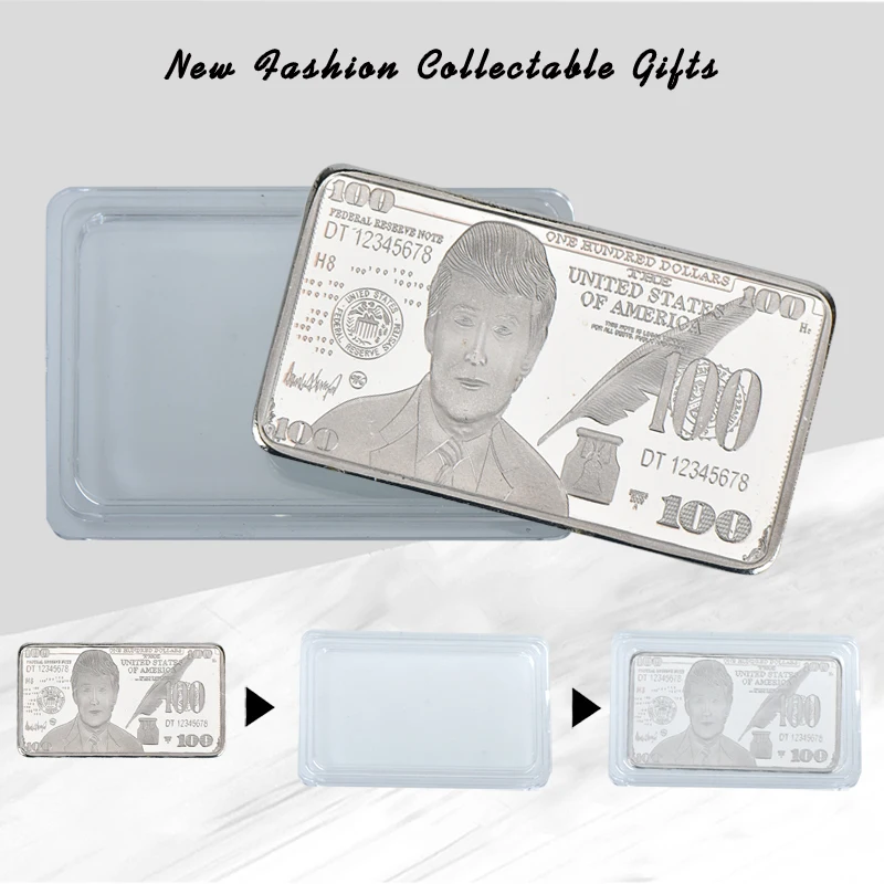 WR Donald Trump 2020 US Dollar Silver Coins Collectibles with Coin Holder America Bullion Bar Challenge Original Gifts | Дом и сад