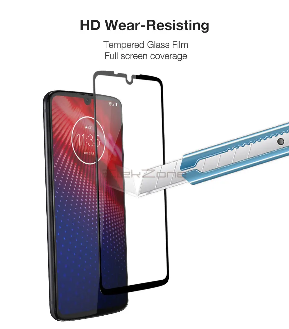 Полное стекло для Motorola Moto Z4 закаленное полное покрытие 6 4 дюймов HD экран