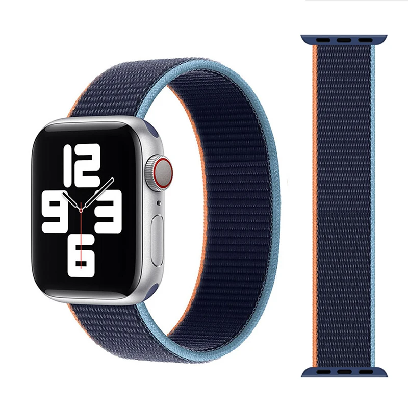 

Плетеный Нейлоновый Воздухопроницаемый ремешок Solo Loop для Apple Watch band 44 мм 40 мм 38 мм 42 мм, эластичный браслет для iWatch Series 6 SE 5 4 3