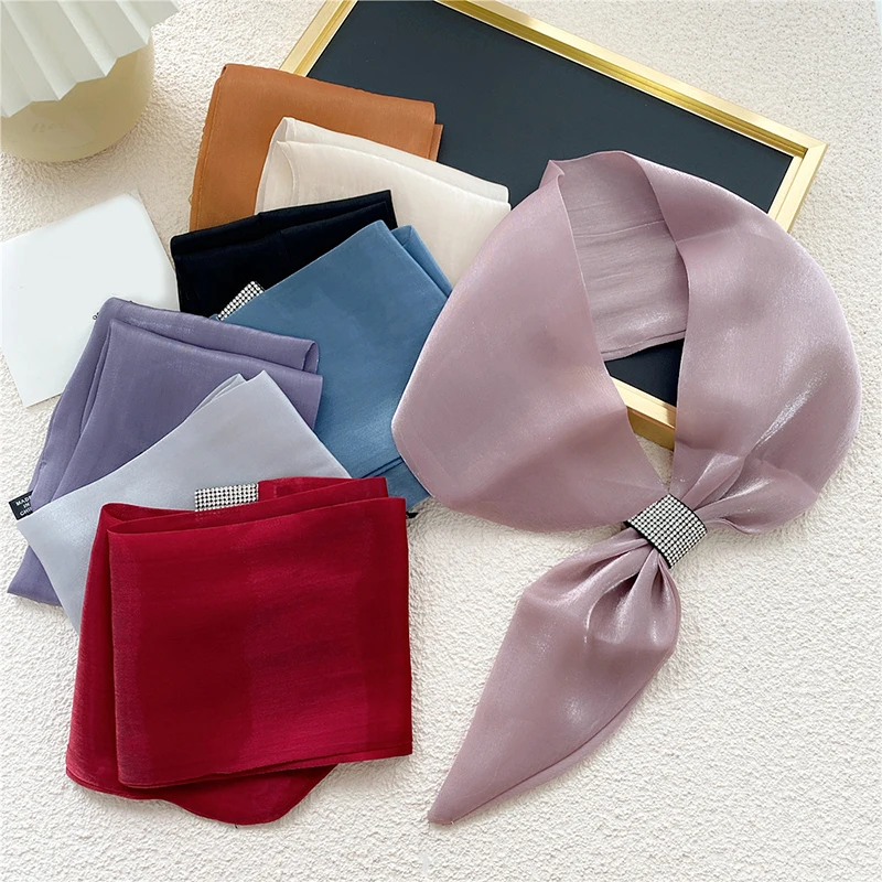 

Luxury Brand Silk Scarf Small Women Shawls And Wraps Office Small Hair Neck Hijabs Foulard Scarves Fashion Print Scarves