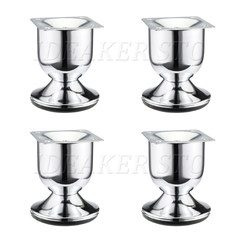 

2/4 упаковки 70/90 мм, хромированные металлические ножки для мебели, круглые ножки для мебели, диванные ножки для дивана, кабинета, кровати, теле...