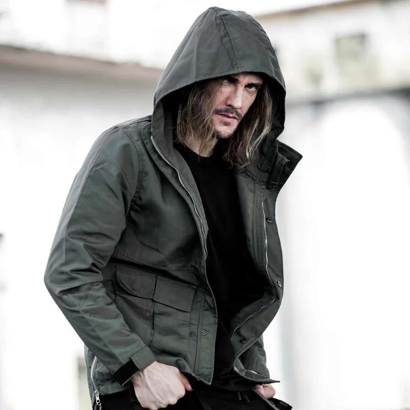 Куртка CROXX Techwear Мужская в стиле милитари модная пиджак панк Рипстоп с надписью