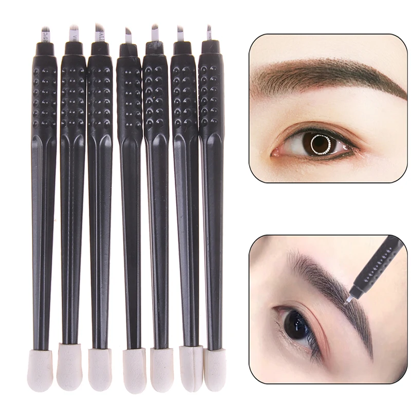 

1PC Microblading Manual Disposable Tattoo Pen With Needles Eyebrow Tattoo Permanent Makeup 7F-18U Pins Needles Embroidery Blades