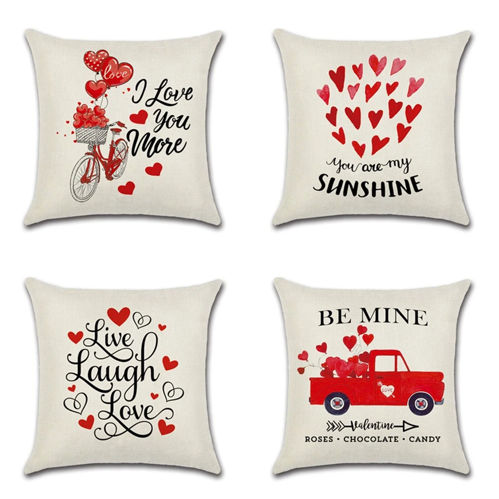 Наволочка для подушки Наволочки на День Святого Валентина красное сердце