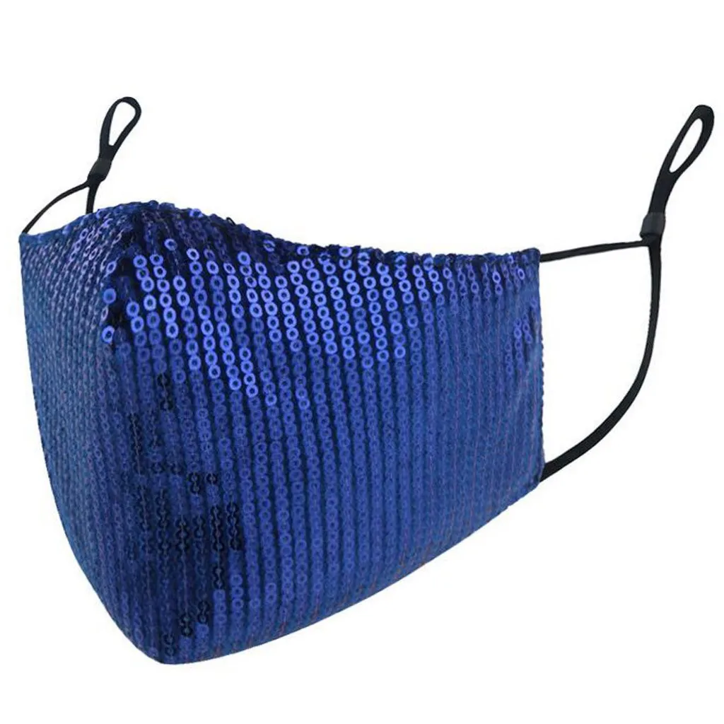 Adults Shine Bling Sequins Leopard Pattern Gradient Mask Washable Breathable Cotton Festival funda mascarillas | Спорт и развлечения
