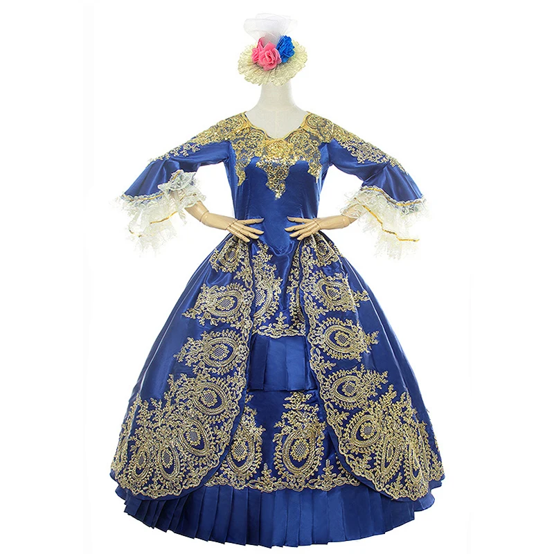 

Женское вечернее платье в стиле ретро, Голубое Бальное Платье для косплея