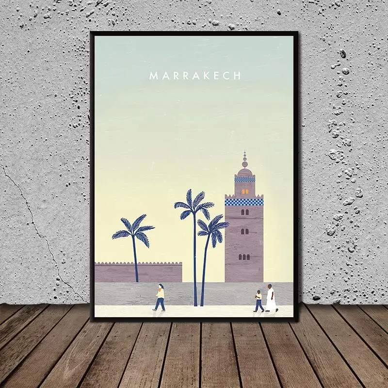 

HD Canvas Print Home Decor Art Painting Marrakesh Retro Travel Poster