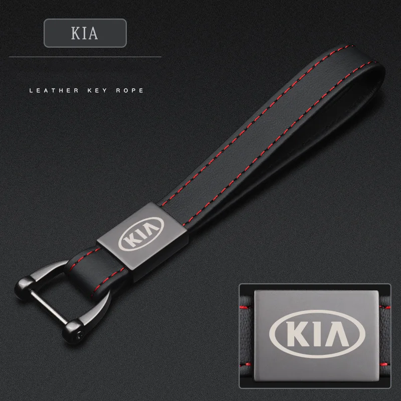 

Personalized Car keychain Genuine Leather Suitable For Kia Motors K2 K3 K5 Sorento Sportage R Rio Car Goods Key Chain Styling