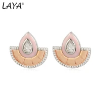 laya 925 sterling silver fashion bohemian style high quality zircon enamel earrings for women luxury jewelry 2021 trend
