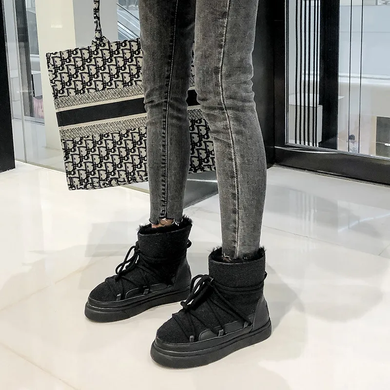 FEDONAS/милые зимние теплые сапоги Новинка 2021 года Замшевые кожаные туфли на плоской