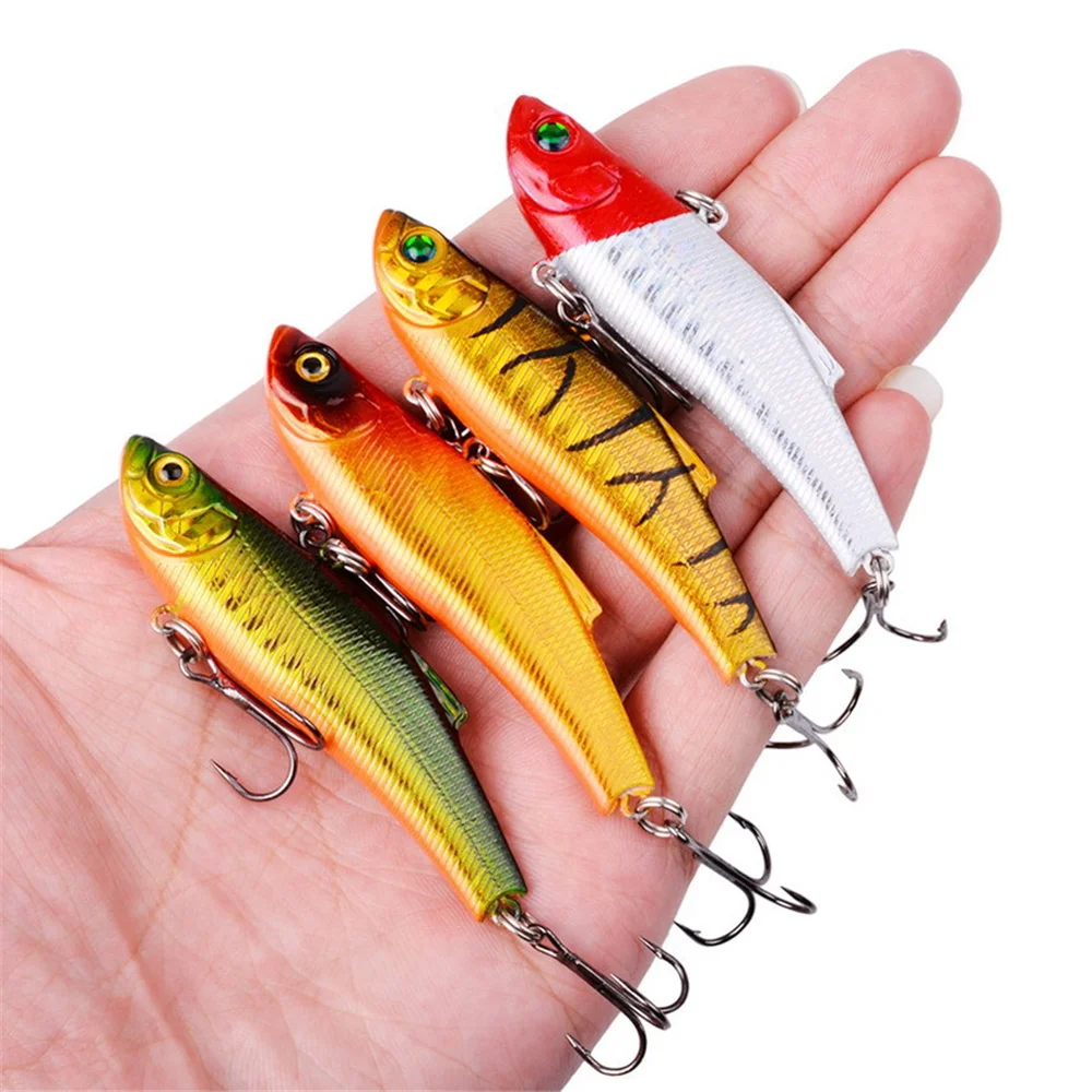 1Pcs Winter Ice Fishing Lure 7cm/18g Sinking Isca Artificial Rattlin Vibration VIB Hard Bait Crankbait Treble Hooks Tackle - купить по
