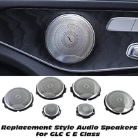 6 pcs audio speakers cover for w213 w205 glc mercedes benz amg e c class car door tweeter trim stickers high quality replacement