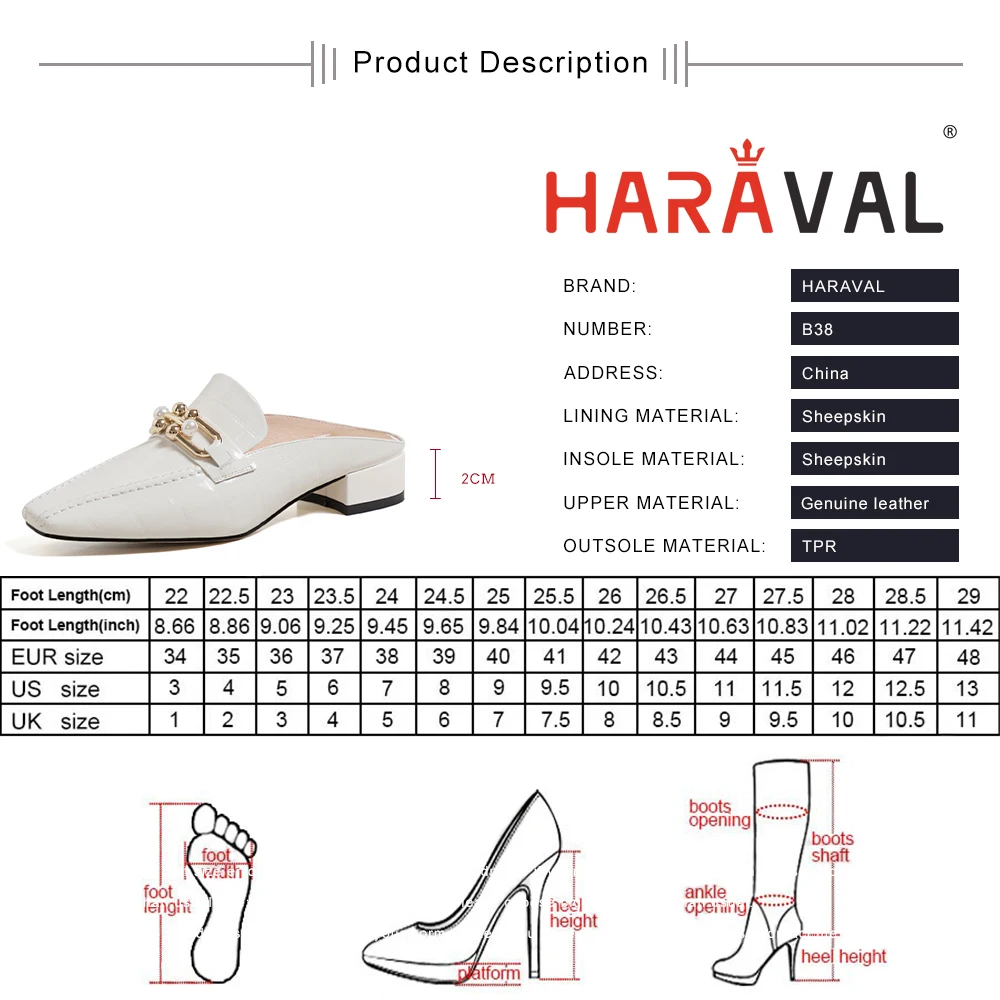 

HARAVAL Women Slides Summer Low Heels Slipers Round Toe White Black Concise Outside Cool y2k Shoes Lady Footwear Sewing B38