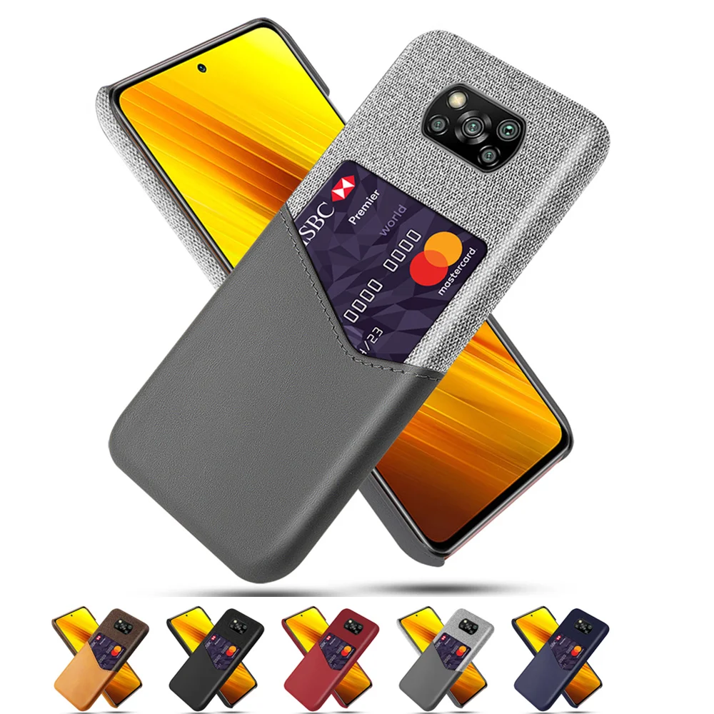 

Poco X3 Pro NFC Case Cloth Fabric Case with ID Holder Slot Cover For Xiaomi Pocophone Pocox3 Pro NFC Poco X 3 Pro pokox3pro Capa