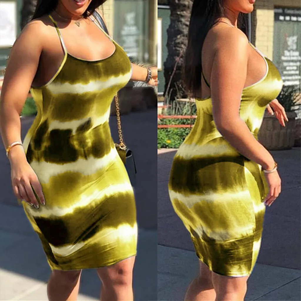 Облегающее сексуальное ночное женское платье Клубная одежда без рукавов с