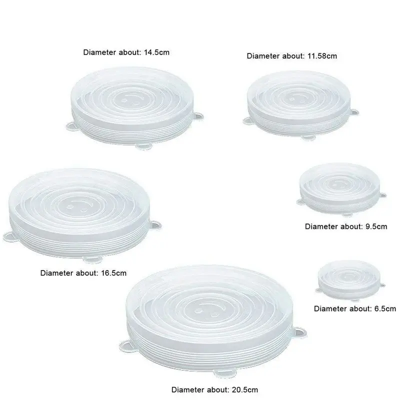 12 шт Силиконовая крышка растягивающиеся многоразовые крышки расширяемая
