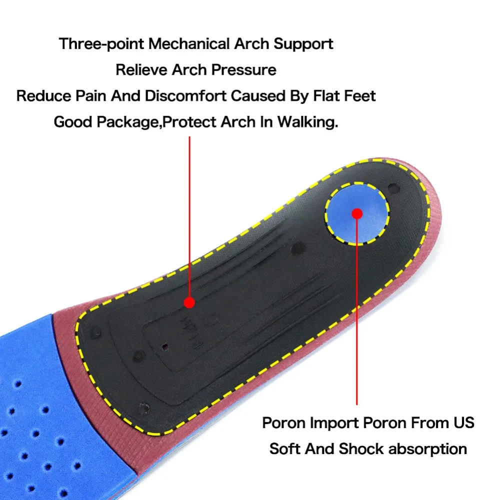 3ANGNI Orthopedic Insoles Arch Support For Flat Feet Shoe Inserts Women Men Othotic Heel Pain Plantar Fasciitis Insole