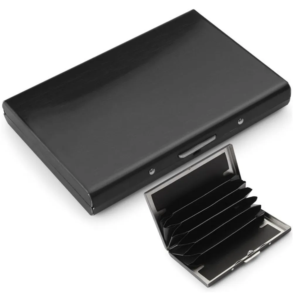 1 шт. черный металлический RFID блокирующий кошелек анти-сканирующий Бесконтактный