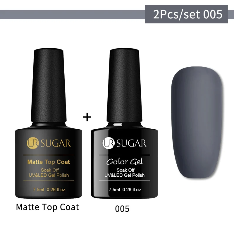 Set 5 Ur Sugar 7,5 мл матовый Гель-лак цветной УФ-гель для ногтей матовое верхнее покрытие замачиваемый УФ светодиодный Гель-лак для ногтей Гель-лак гибридный - Цвет: Set 5