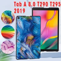 case for samsung galaxy tab a 8 0 2019 t290t295 watercolor printed pc plastic protective back tablet shell cover free stylus