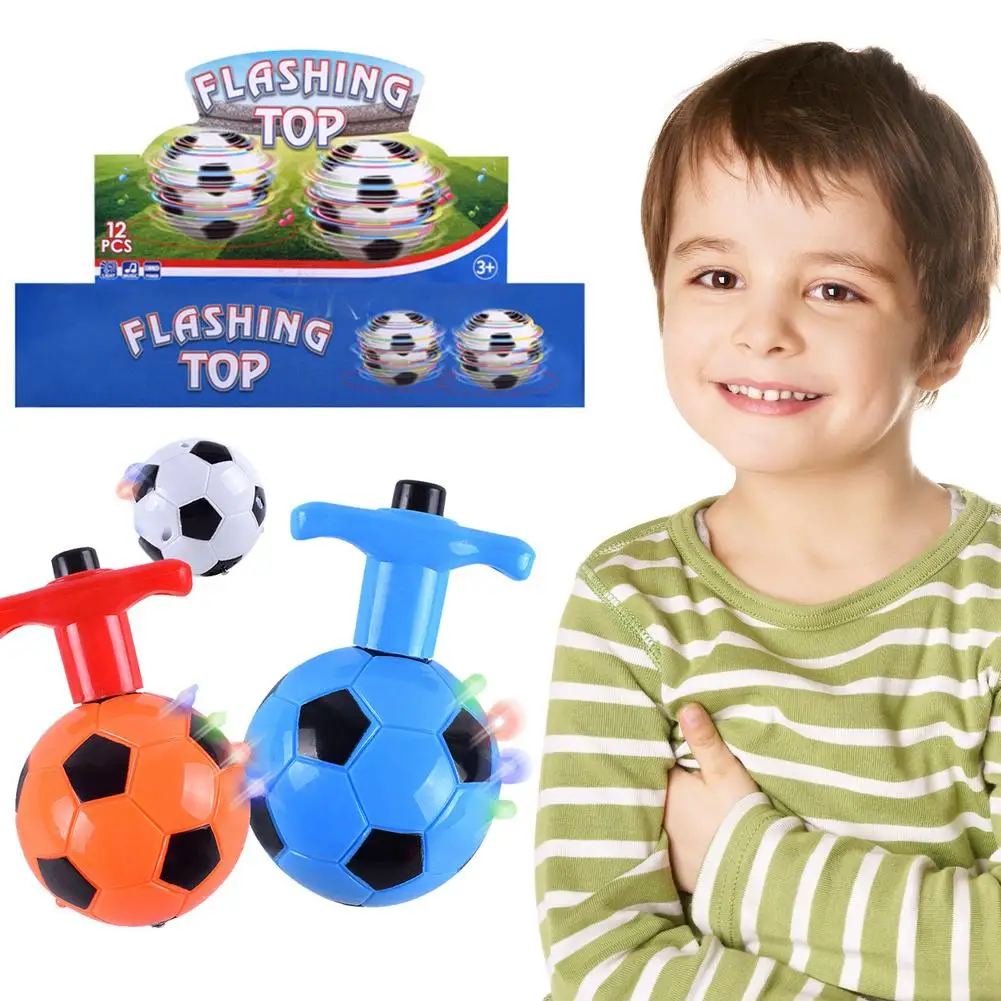 

Spinning Luminous Football Party LED Top Toy With Launcher Flash Light Music High Speed Rotating Gift Toy For Children