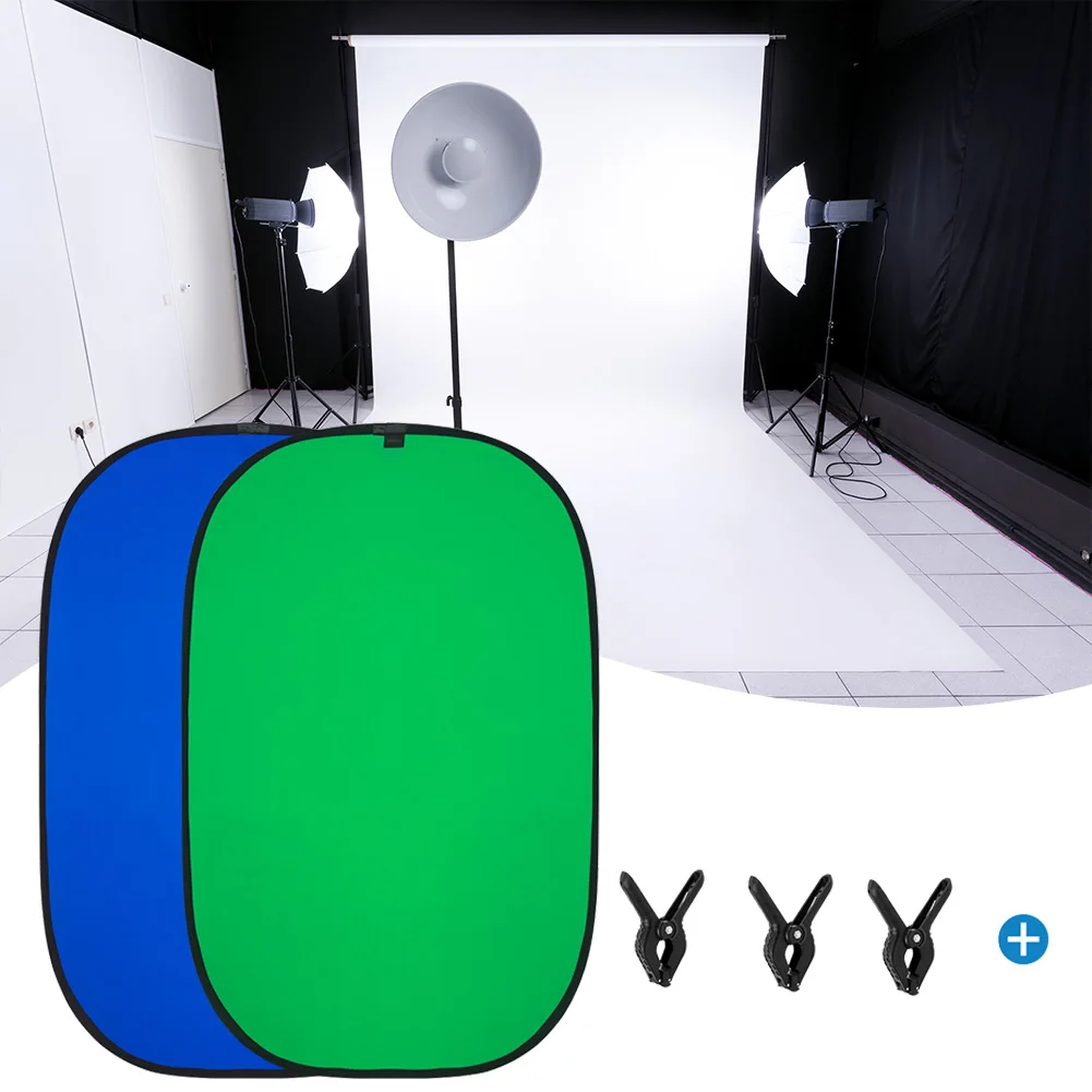 

Kshioe 1.5*2 M Blue-Green Matting Background Board Cotton Suit 3 Fishmouth Clips Photographic Matting Cloth Solid Color