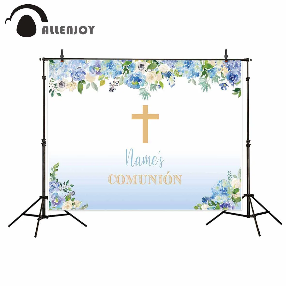 Allenjoy Причастие события припасы: цветы листья крест детский душ фотобудка фон