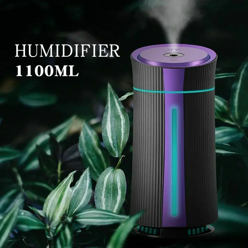 1100ML Air Humidifier USB Mini Atomizer 7 Color Night Light Mute | Бытовая техника