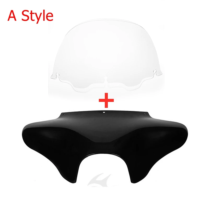 A style Мотоцикл передний Внешний обтекатель летучая мышь W/прозрачное лобовое стекло для Harley Touring Electra Glide - Цвет: A style