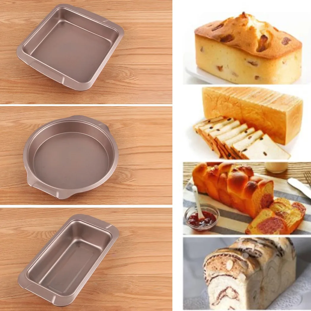 

Non Stick Bottom Carbon Steel Cake Mold Baking Box Pizza Baking Plate Home Kitchen Potluck Barbecue Baking Tray