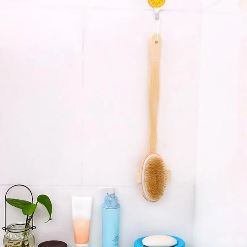 Ванна с длинной щетиной для ванны щетка кожи сухой деревянной ручкой чистки тела