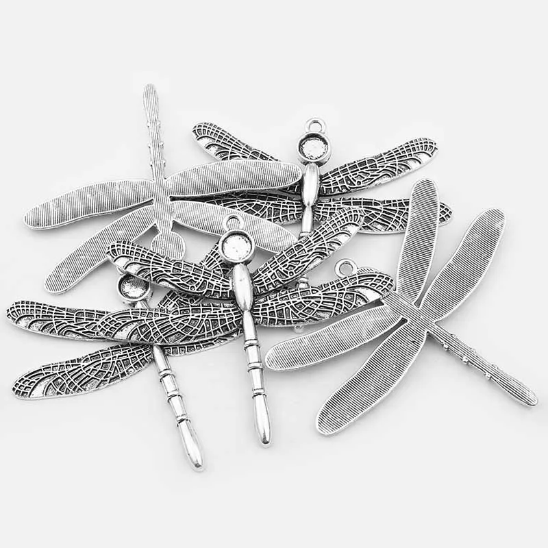 2 шт. состаренные Серебряные Подвески Подвеска стрекоза 8 мм Пустой Кабошон