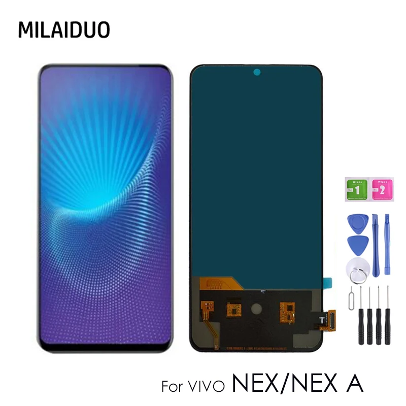 

Передний ЖК-дисплей TFT для Vivo Nex / Nex A + кодирующий преобразователь сенсорного экрана в сборе Замена для Vivo NEX LCD NEX S без отпечатков пальцев