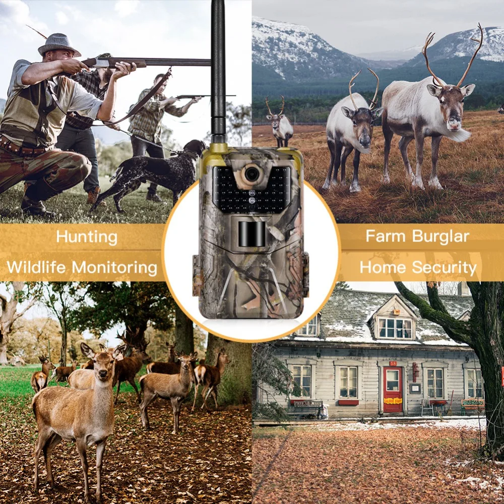 

3G MMS SMTP SMS Hunting Trail Camera HC900G 16MP 1080P Infrared Cameras Cellular Mobile Wildlife Wireless Cams