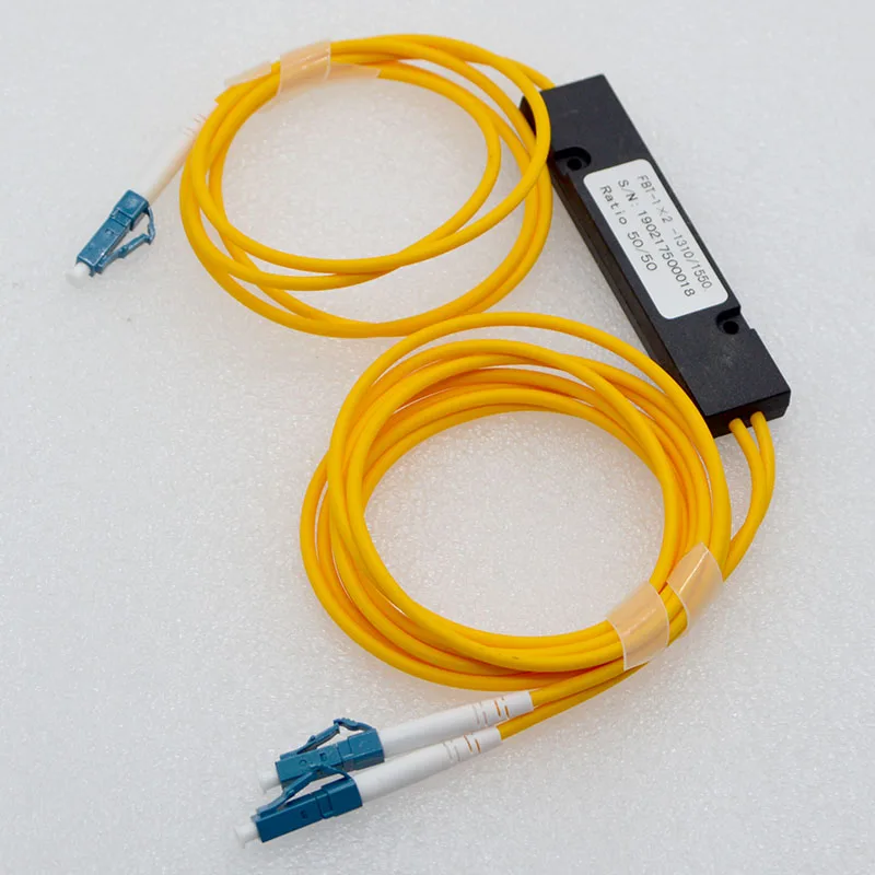 10pcs New LC/UPC 1:2 Optical Fiber Splitter 50:50 Single Mode Taper Type Tapered Box LC Fiber Optical Splitter Free Shippng